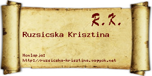 Ruzsicska Krisztina névjegykártya