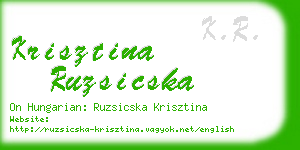 krisztina ruzsicska business card